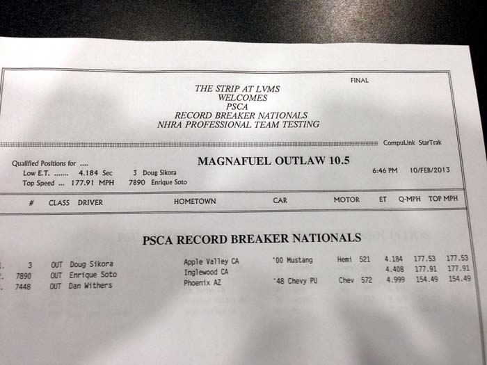 PSCA Outlaw 10.5 Final Qual order